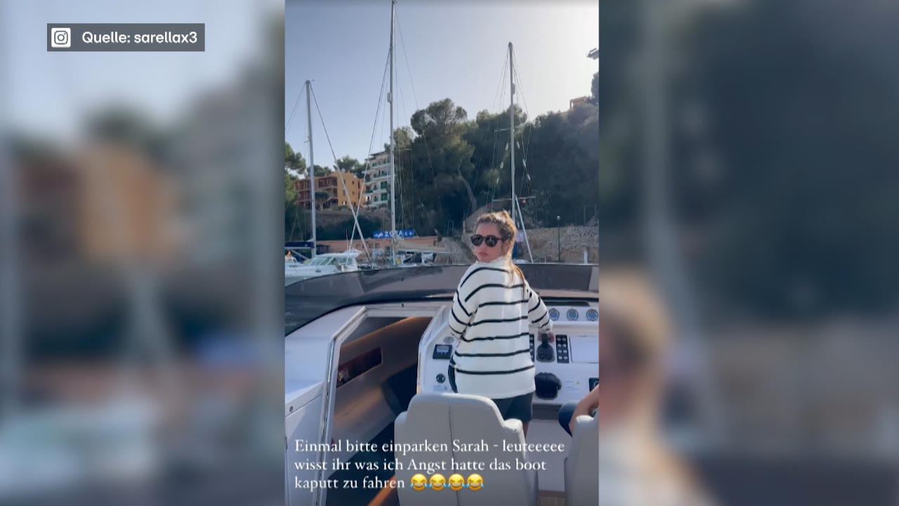 Sarah Engels auf Mallorca Die 30-Jährige macht ihren Bootsführerschein