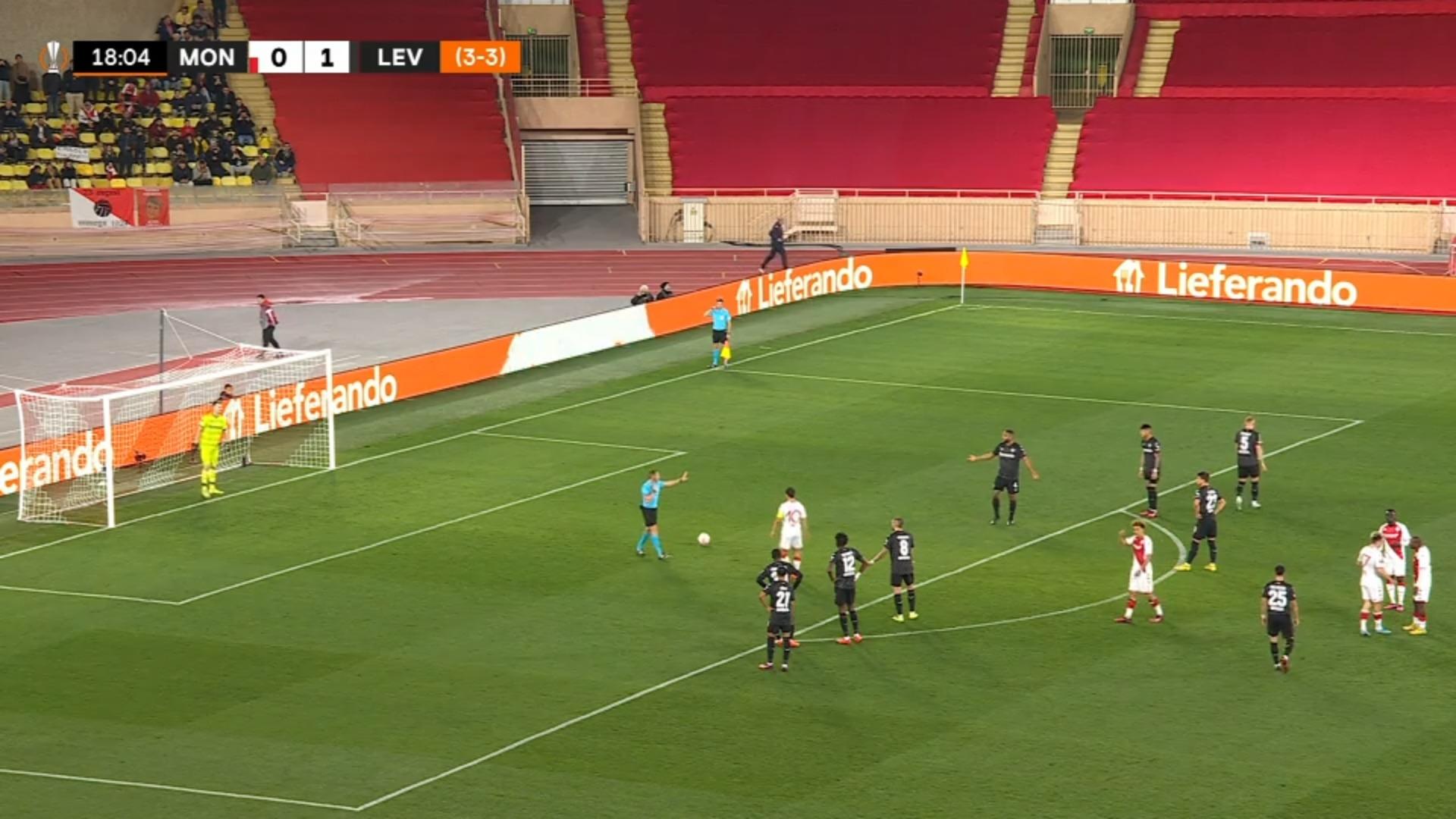 From the point the 1-1 for Monaco Ben Yedder equalizes