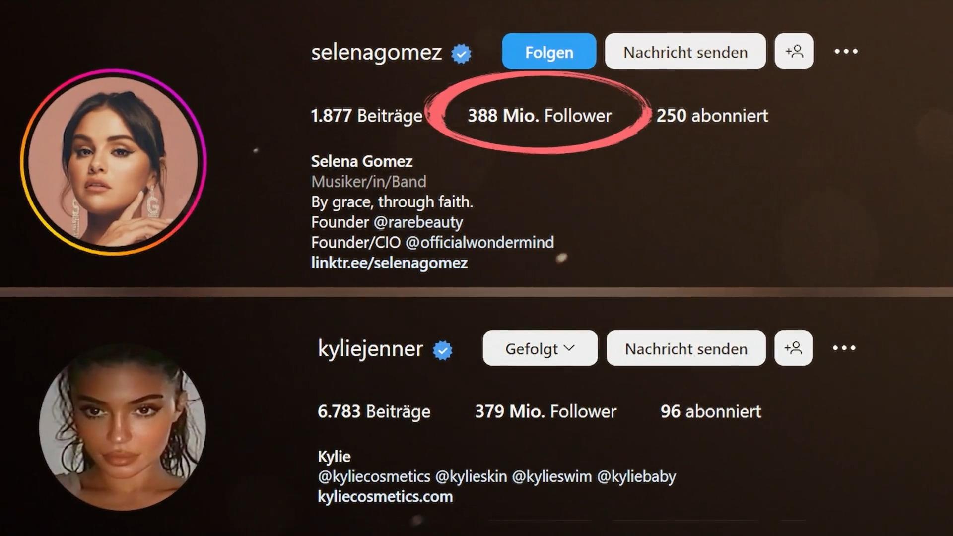 Kylie Jenners Brauen-Beef mit Selena Gomez Verlust an Instagram Follower bei Kylie Jenner