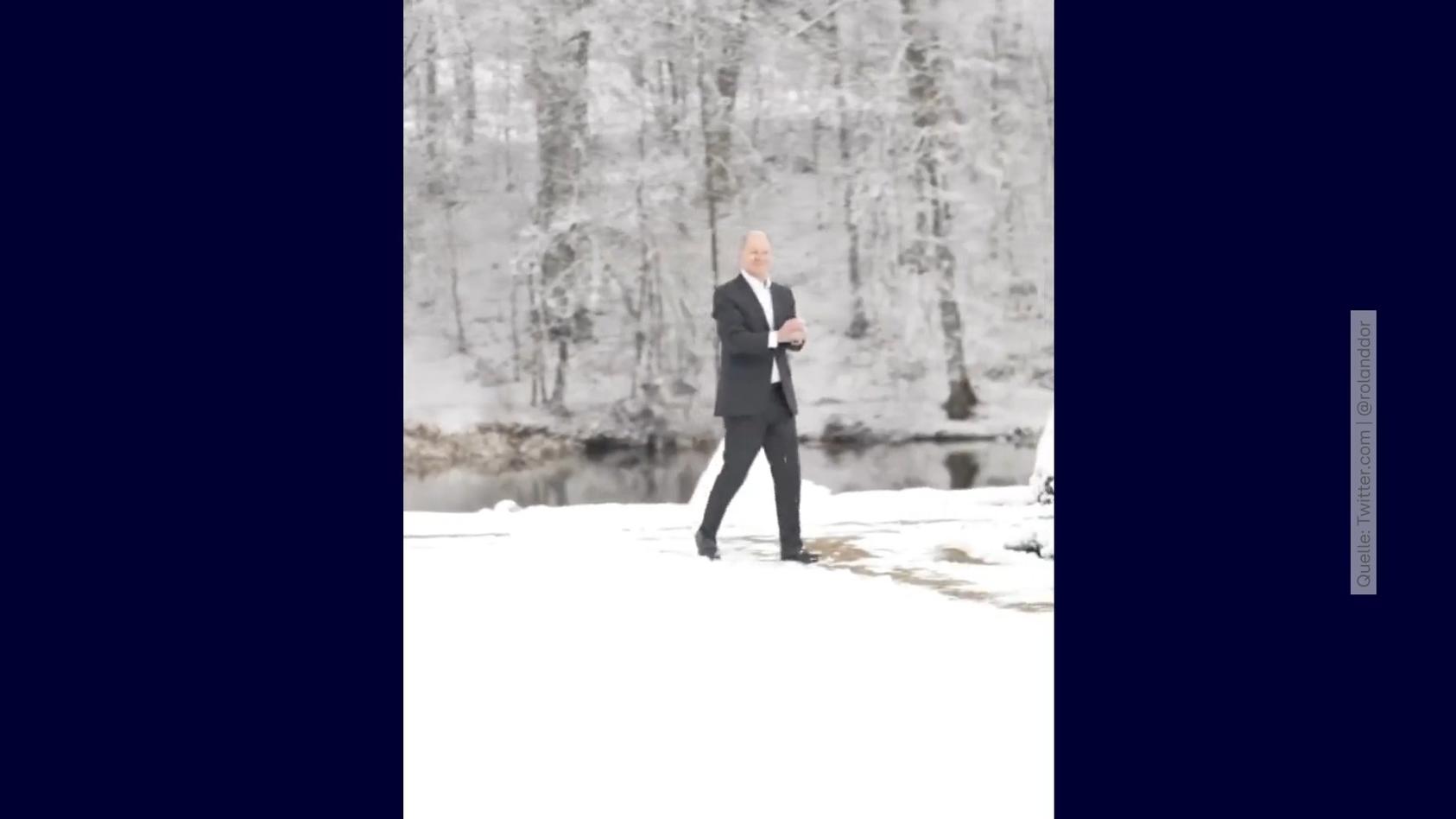 Scholz wirft Schneebälle Kabinettsklausur in Meseberg