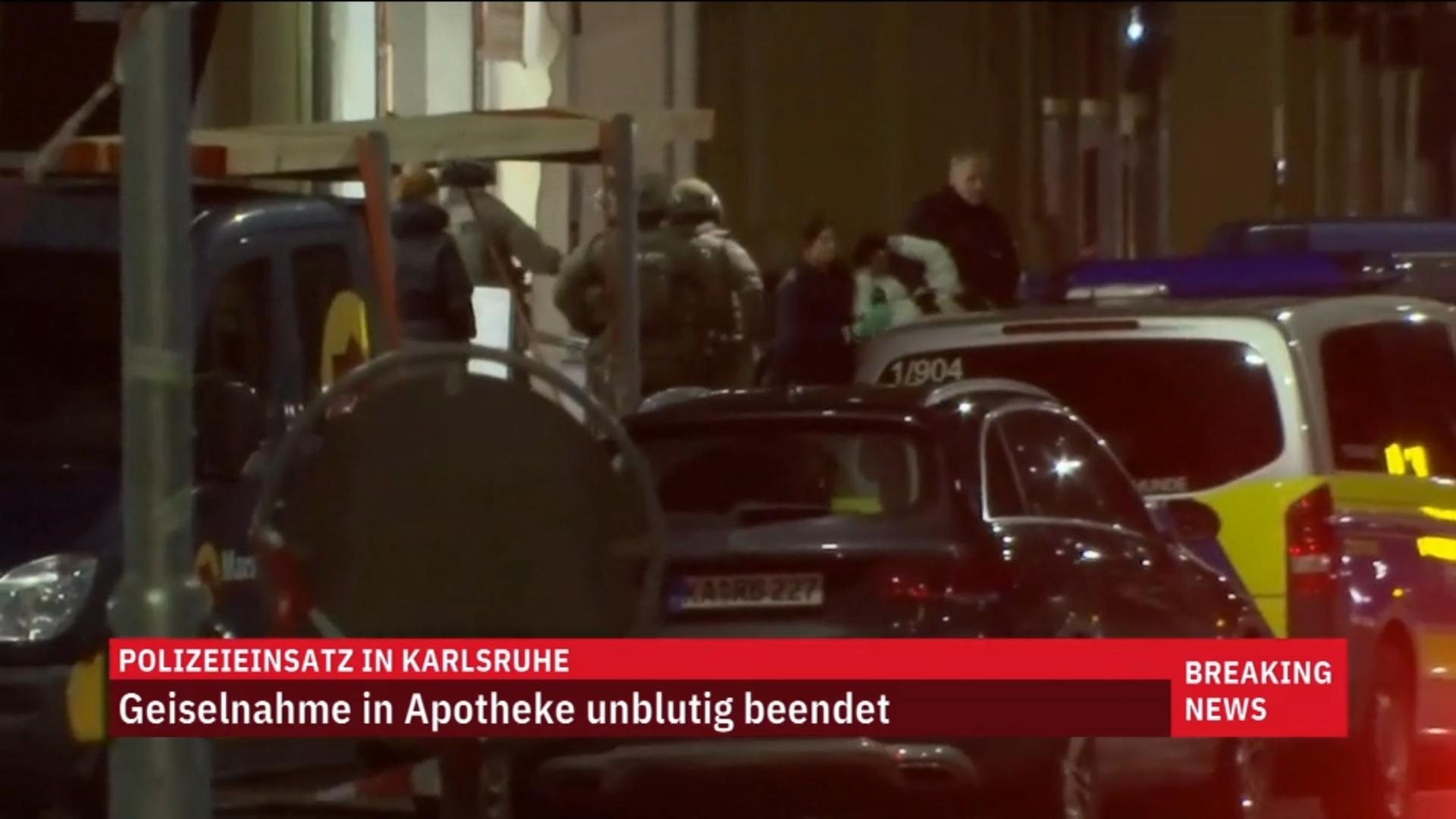 Polizei stürmt Apotheke in Karlsruhe    - Täter festgenommen Geiselnahme endet unblutig