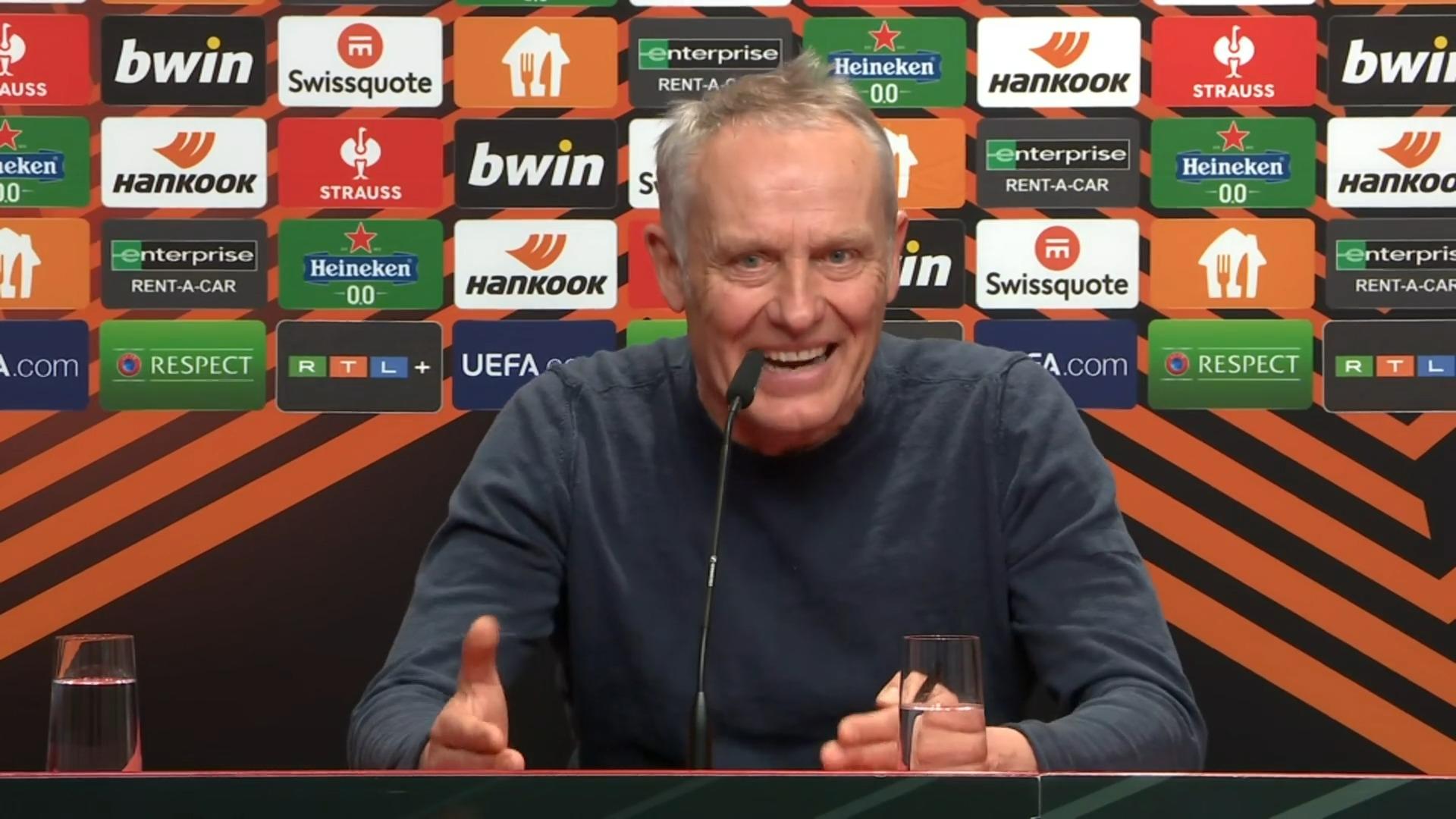 Streich gets angry at the press conference about the time game