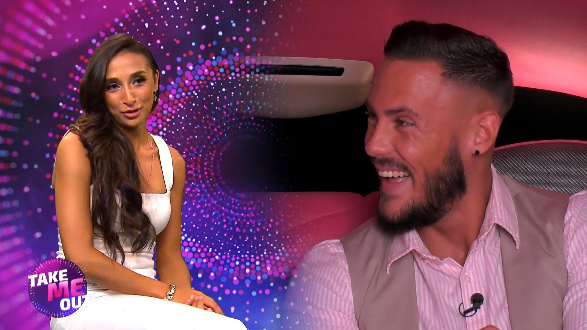 Lisa: "Warum  hast du denn mich gewählt?" Take Me Out: Markus und Lisa in der Limo