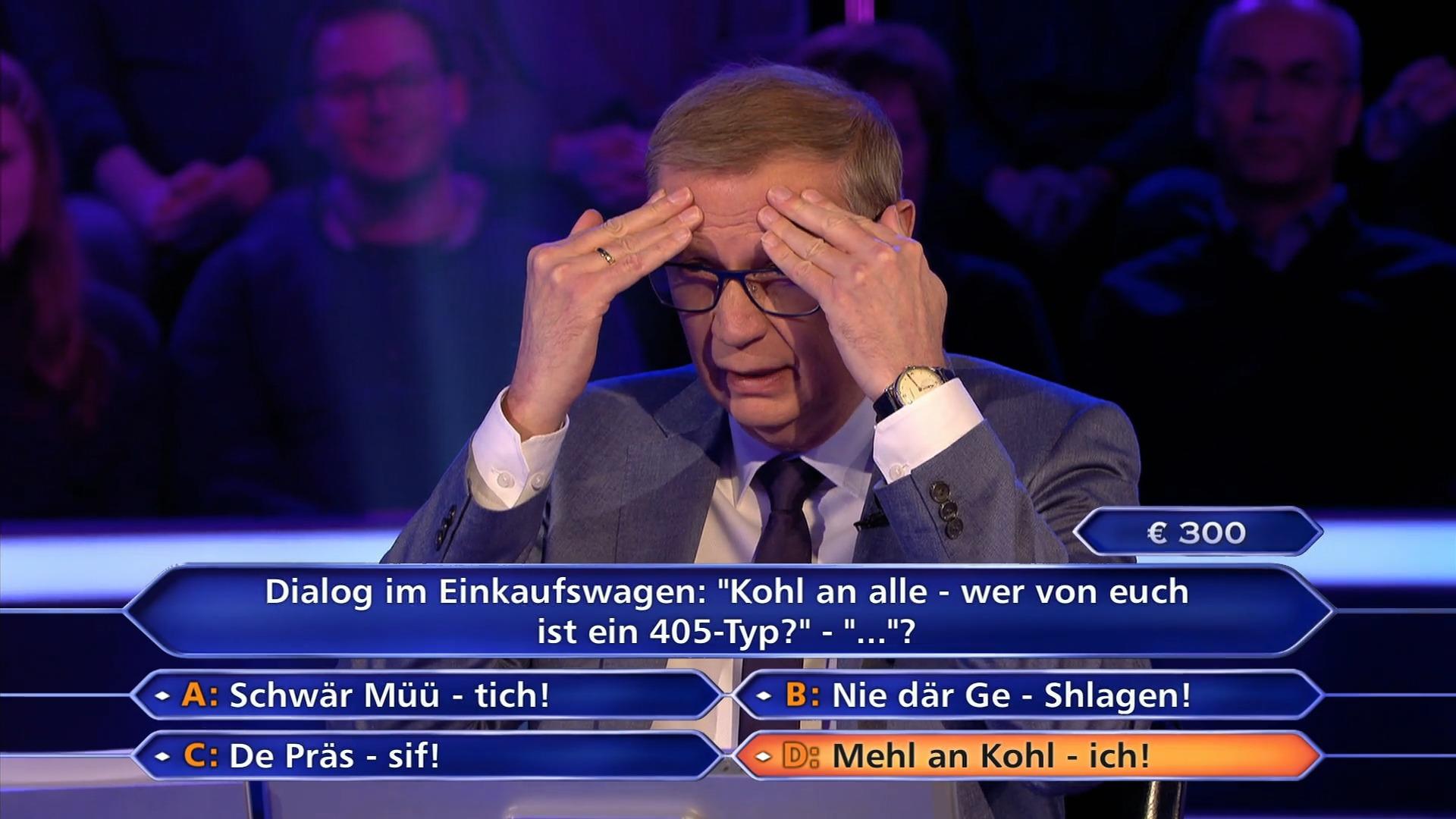 Günther Jauch: Kompliment an die "Sklaven in Ketten" Wer wird Millionär: Dialog im Einkaufswagen