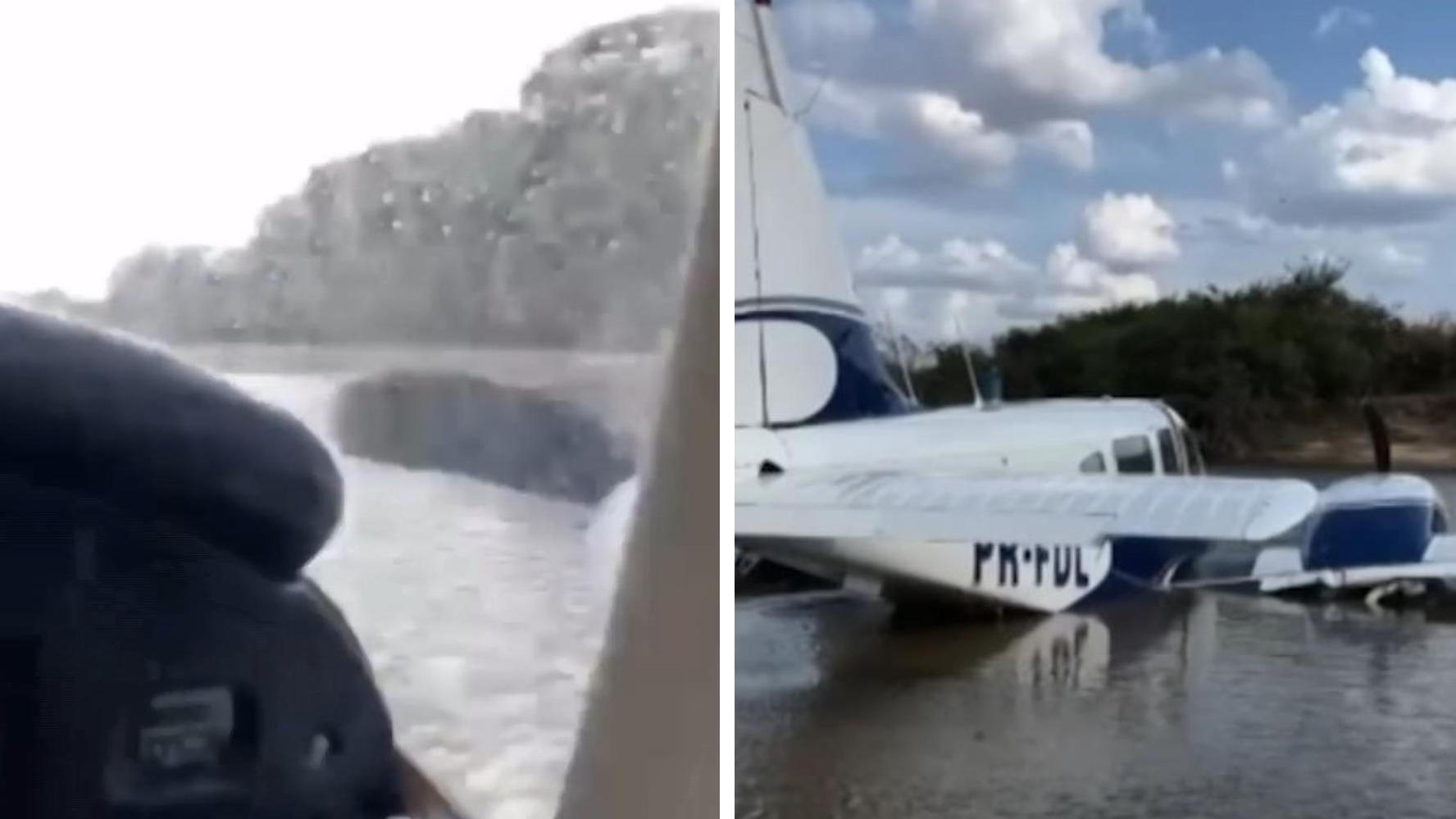 Bruchlandung im Fluss! Passagiere filmen Absturz im Flieger Triebwerk ausgefallen