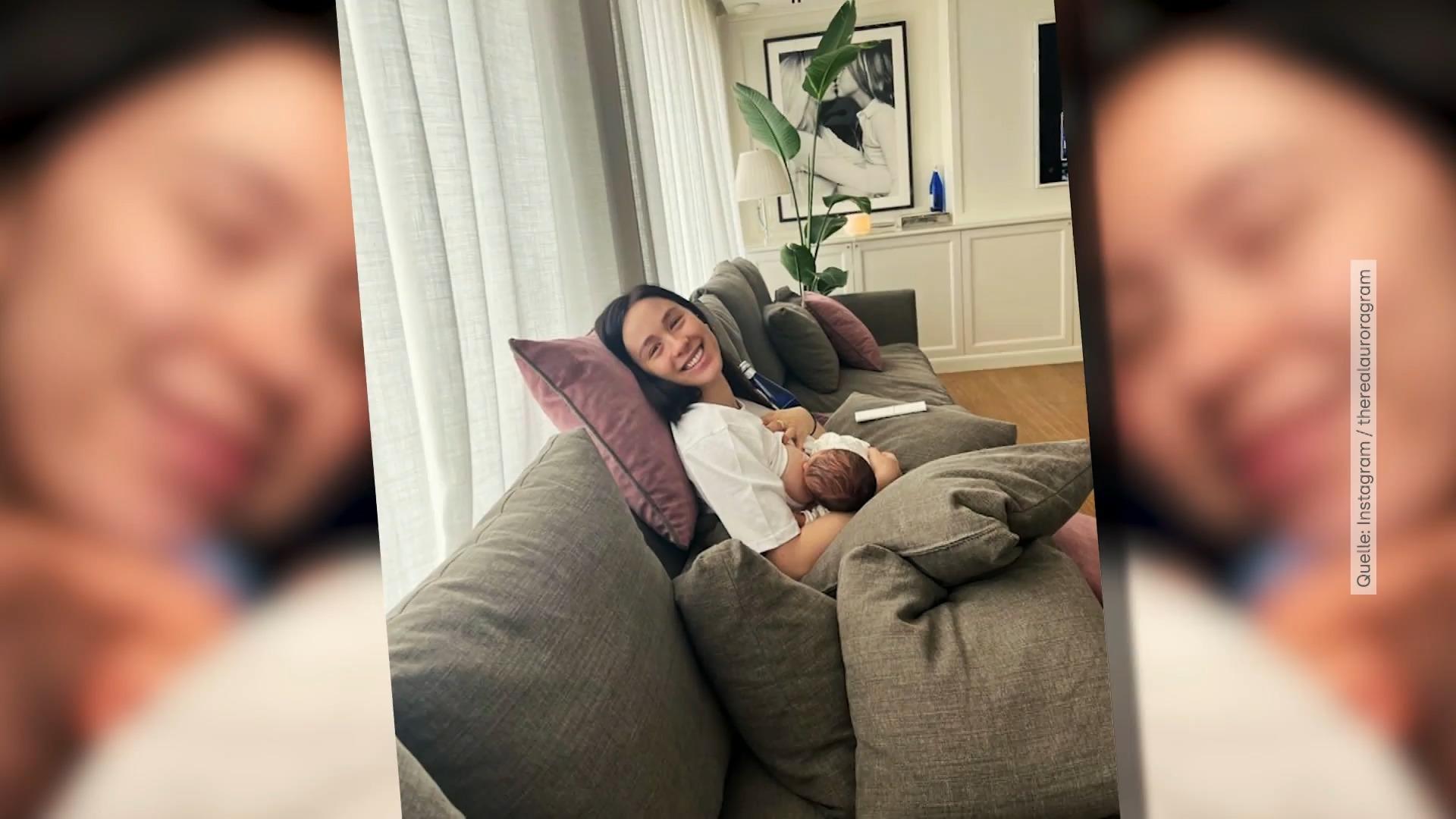 Aurora Ramazzotti teilt erste Fotos mit ihrem Sohn Zwei Wochen nach Geburt