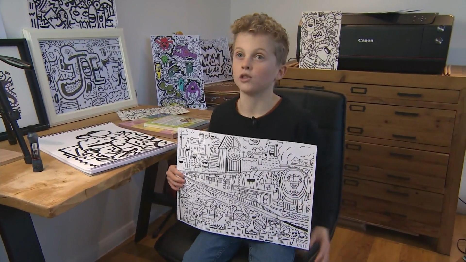 Begehrte Kunstwerke von 12-jährigem "Doodle Boy" Kunst oder Kritzeleien?
