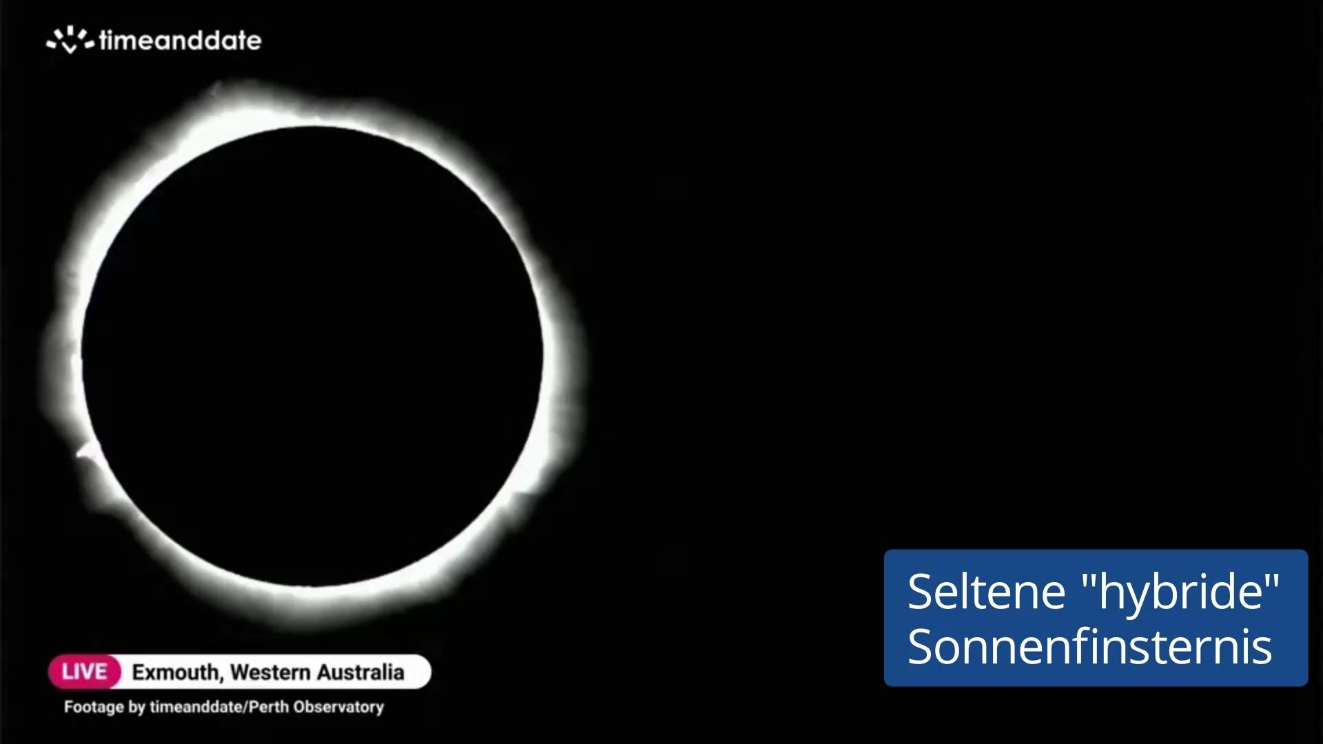 Australien erlebt seltenes Himmelsspektakel Hybride Sonnenfinsternis