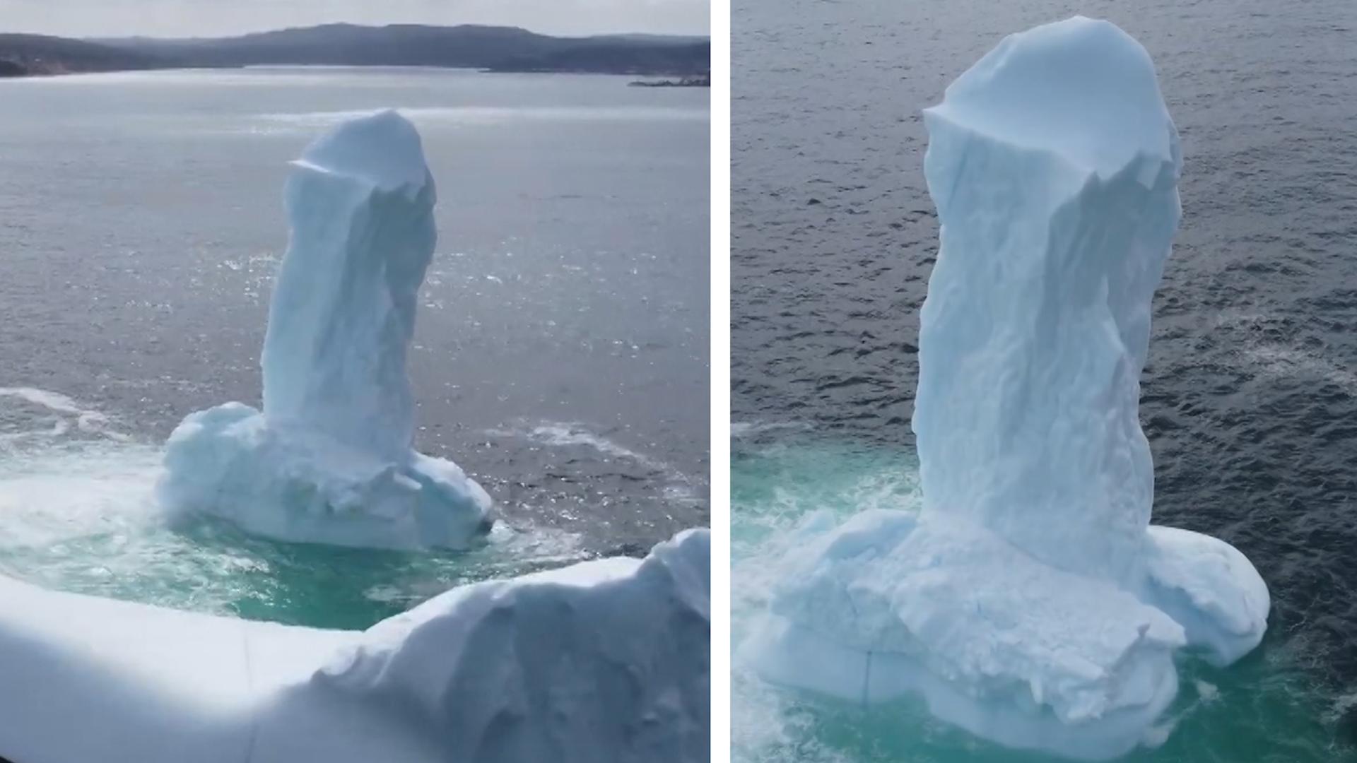 Frost-Phallus treibt vor Kanadas Küste Die Penisspitze des Eisbergs!