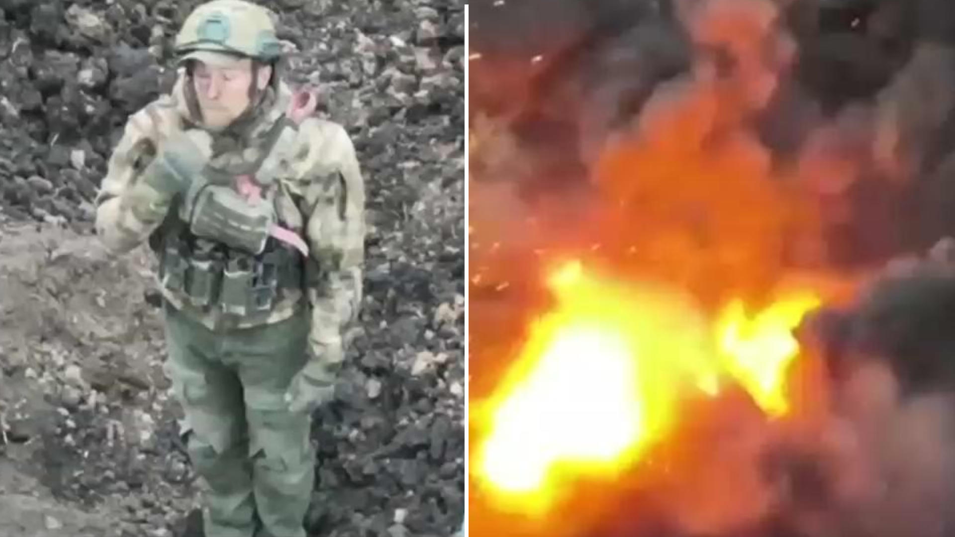 Russischer Soldat ergibt sich - unter Beschuss flieht er Drohnenvideo aus der Ukraine