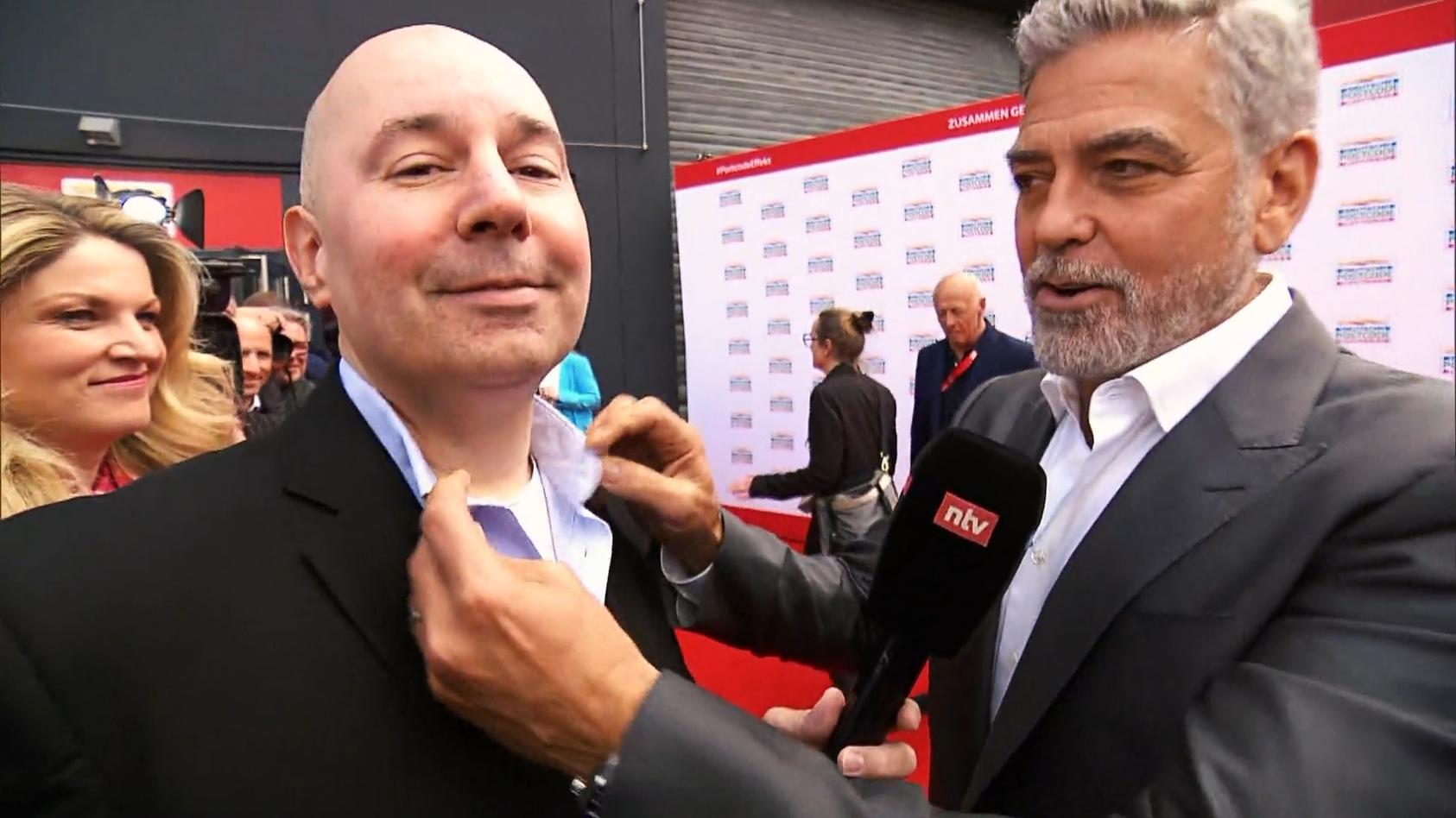 Hollywoodstar geht RTL-Reporter an den Kragen! Stilberatung à la Clooney
