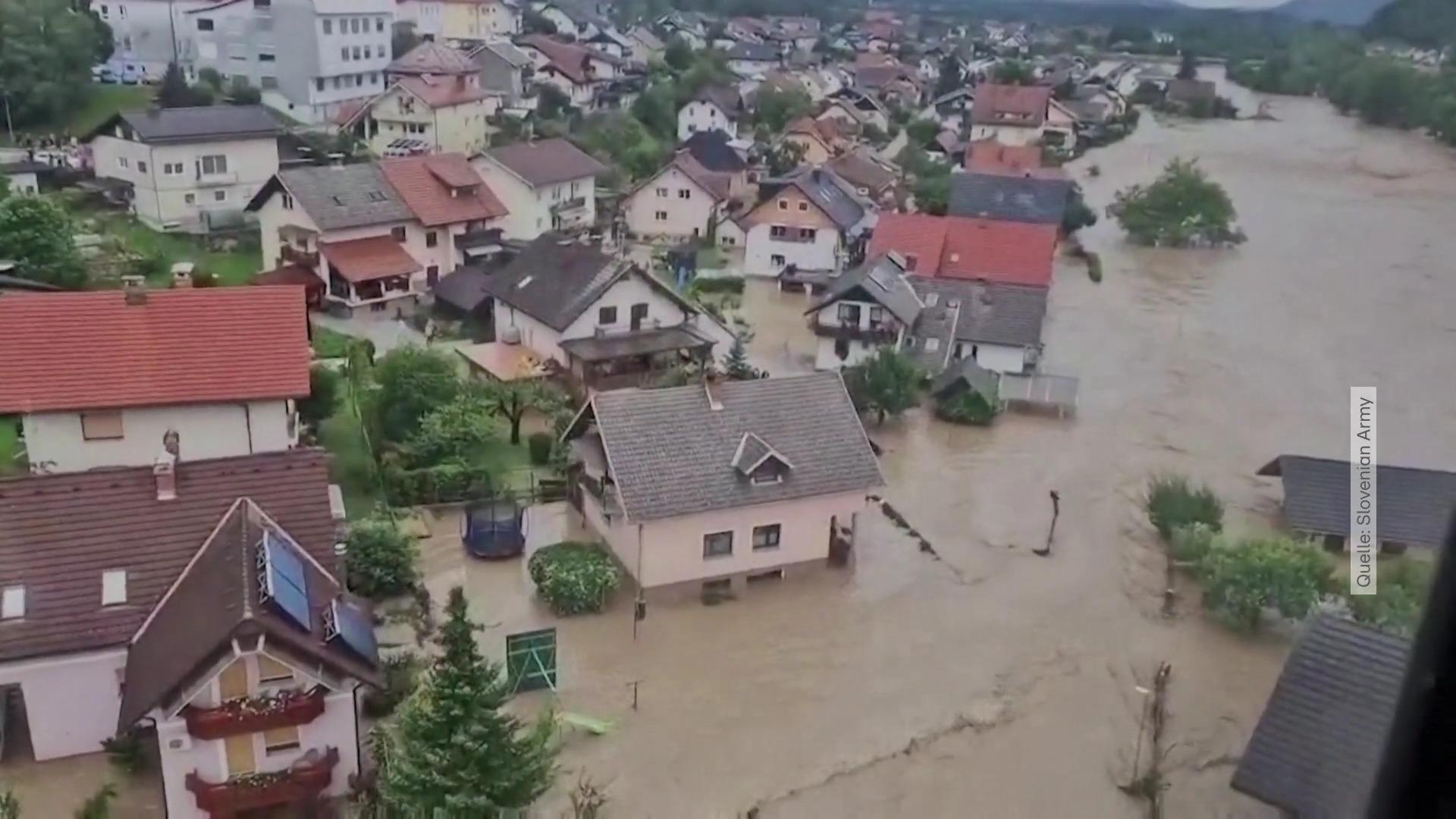 Unwetter-Chaos in Slowenien und Österreich Jahrhundert-Regenfälle