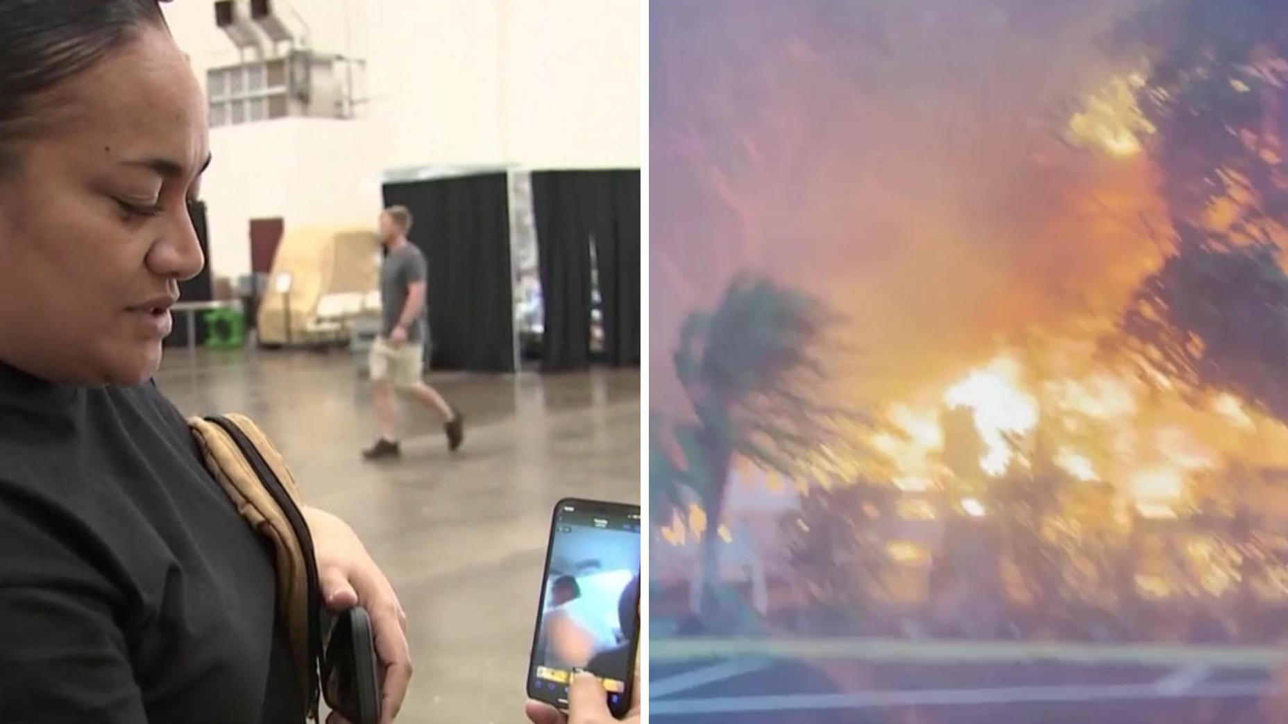 Una donna hawaiana salva un bambino in fuga da un'auto in fiamme catturata da una tempesta di fuoco