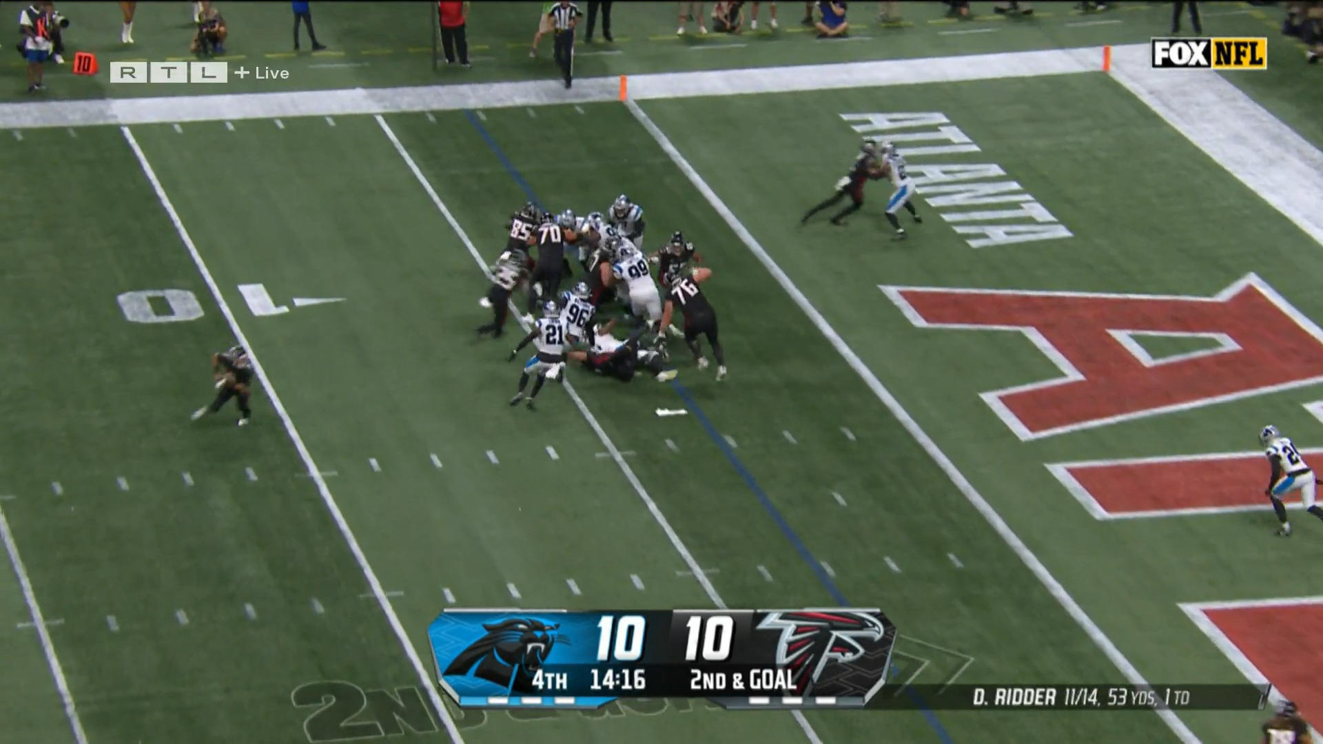 Touchdown! Allgeier tankt sich in die Endzone Falcons schlagen zum zweiten Mal zu