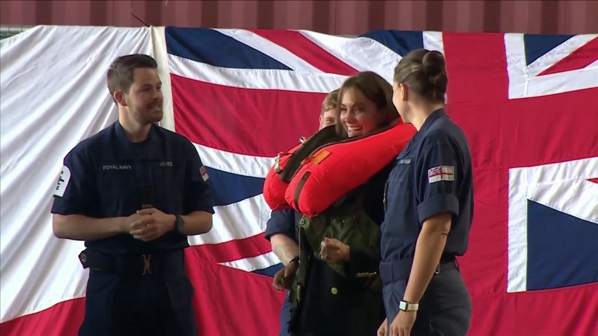 Prinzessin Kate: Lachanfall mit Rettungsweste Auch Prinz William zeigt von Einsatz