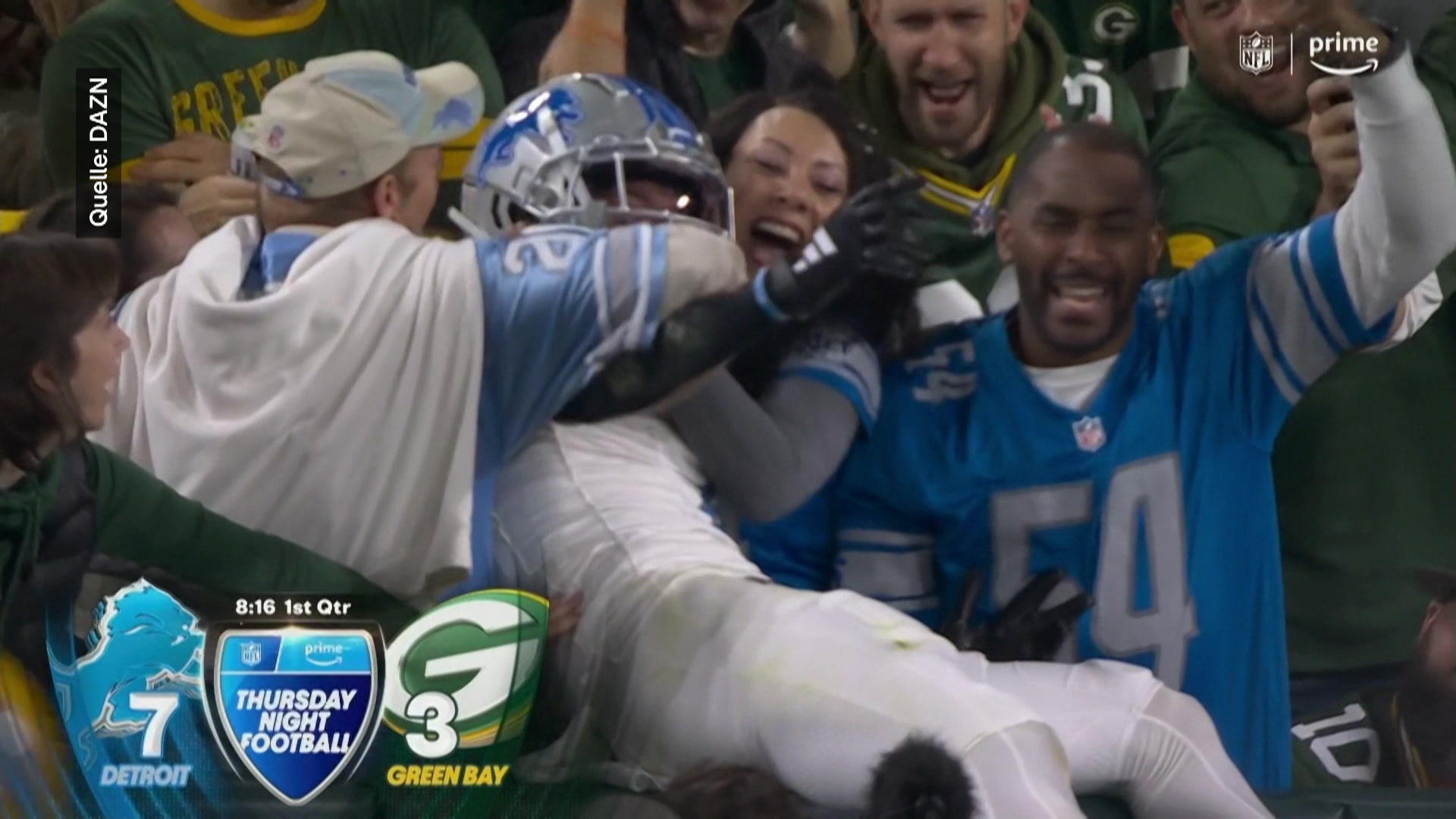Fiese Bierdusche für deutschen NFL-Star „Habe meine Lambeau-Leap-Jungfräulichkeit verloren"