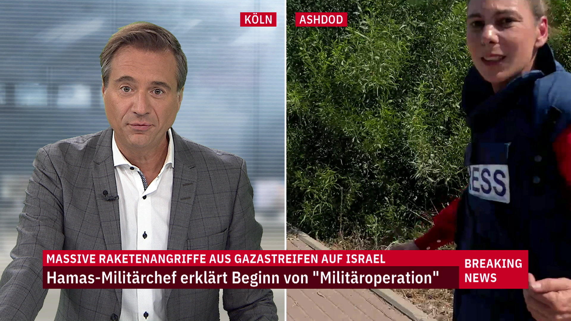 Live-Schalte abgebrochen! RTL-Reporterin muss fliehen Raketen-Alarm in Israel