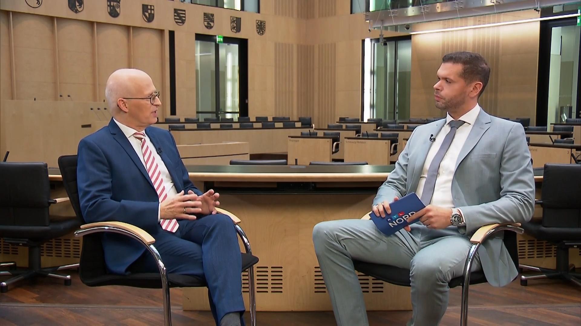 Peter Tschentscher (SPD) v rozhovoru s RTL Nord, prvním starostou Hamburku