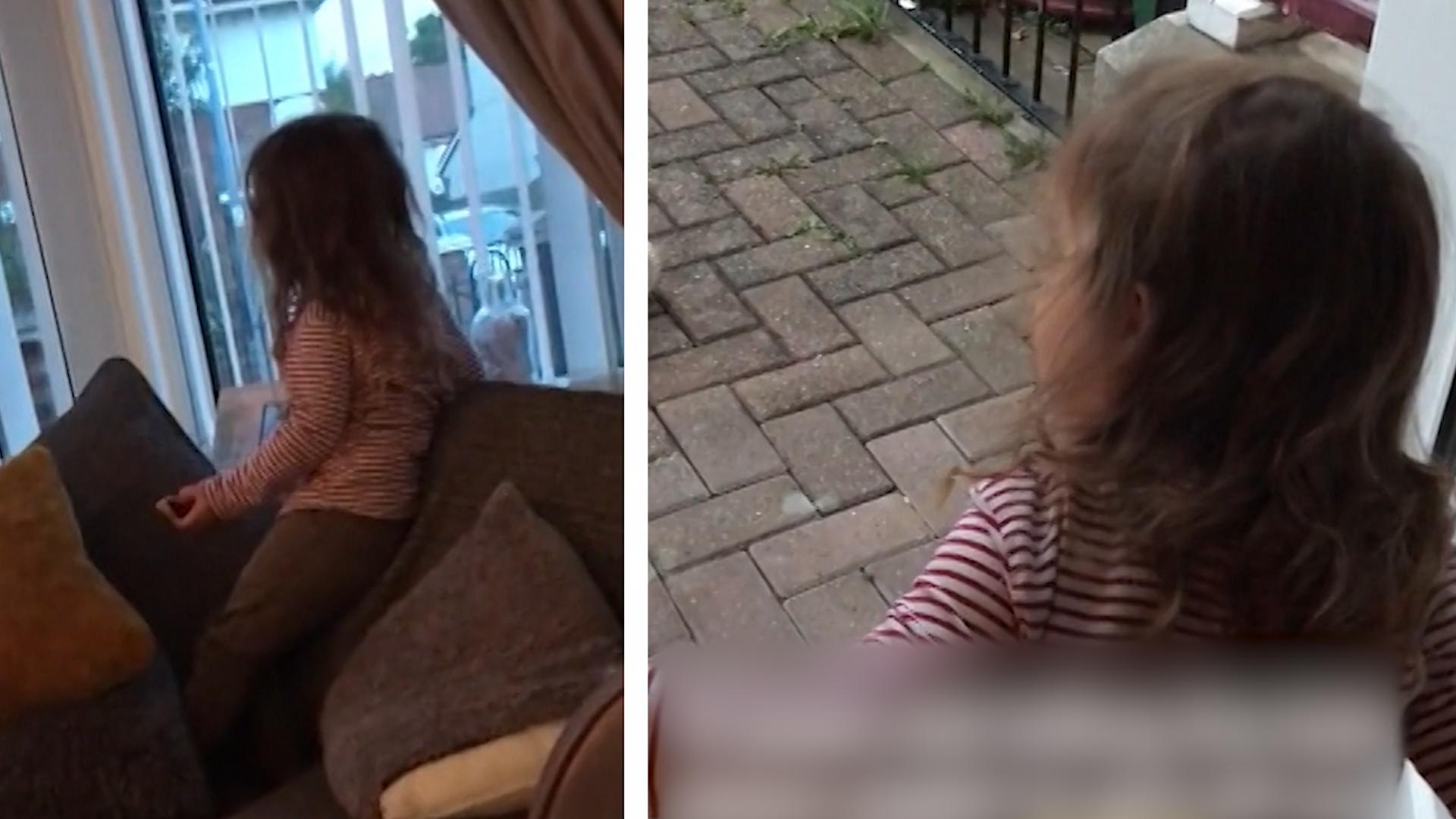Vierjährige schreit Kinder in die Flucht Weil sie auf ihrem Gartenzaun sitzen