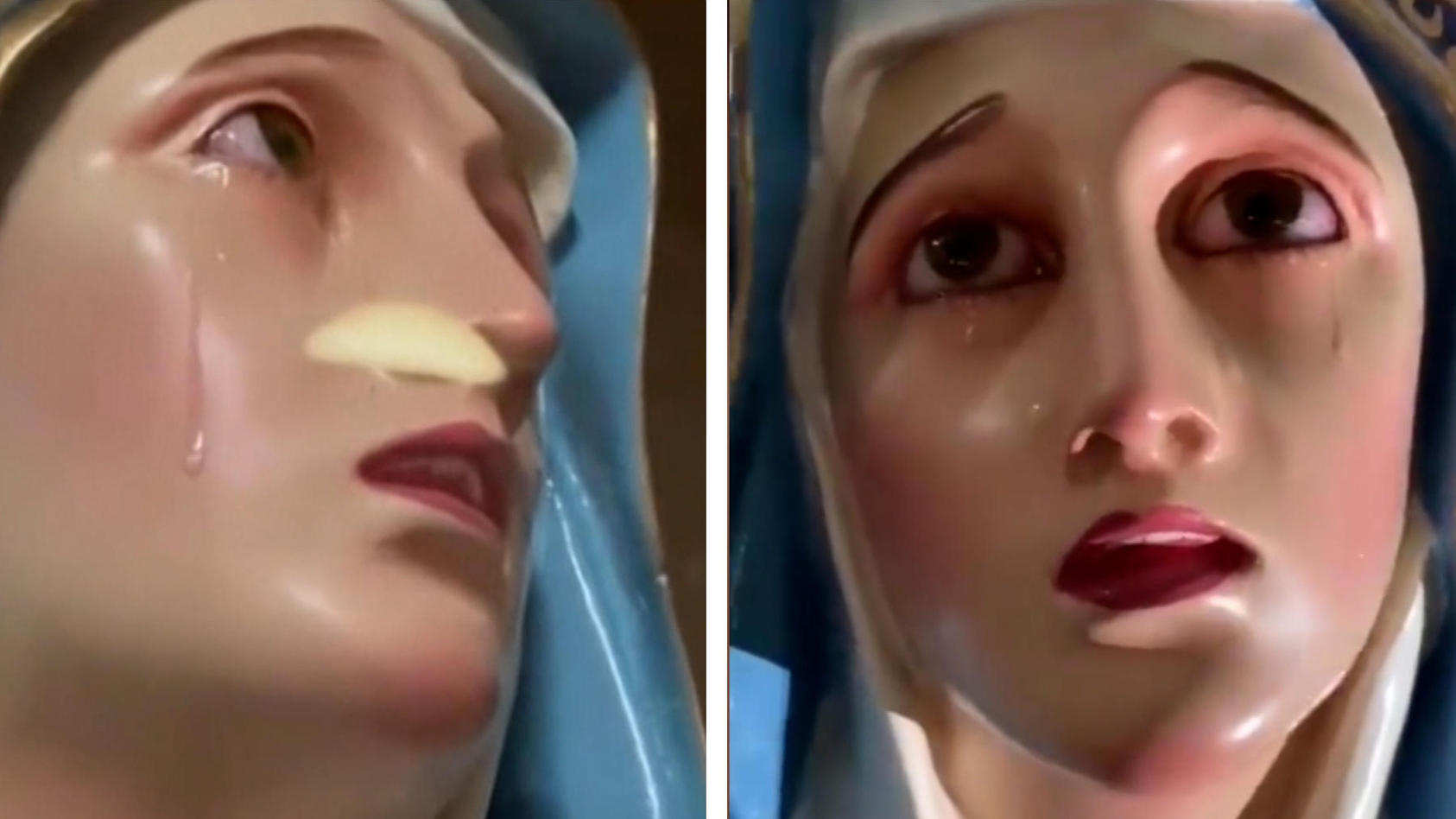 Spooky Video geht viral! Weint heilige Statue echte Tränen? Wunder oder Wissenschaft?!