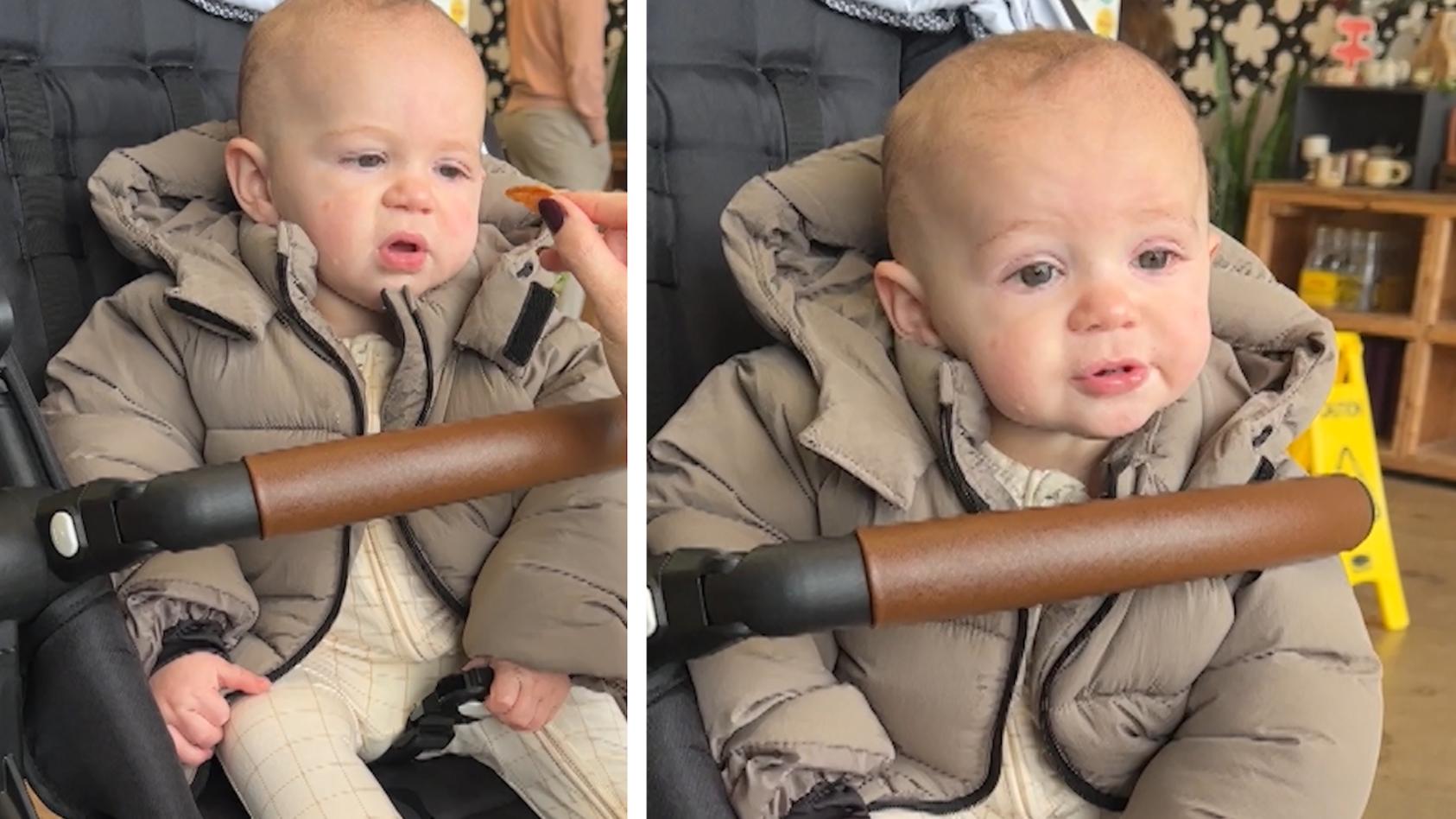 Baby probiert zum ersten Mal Bacon – und dreht durch! Geschmacksexplosion