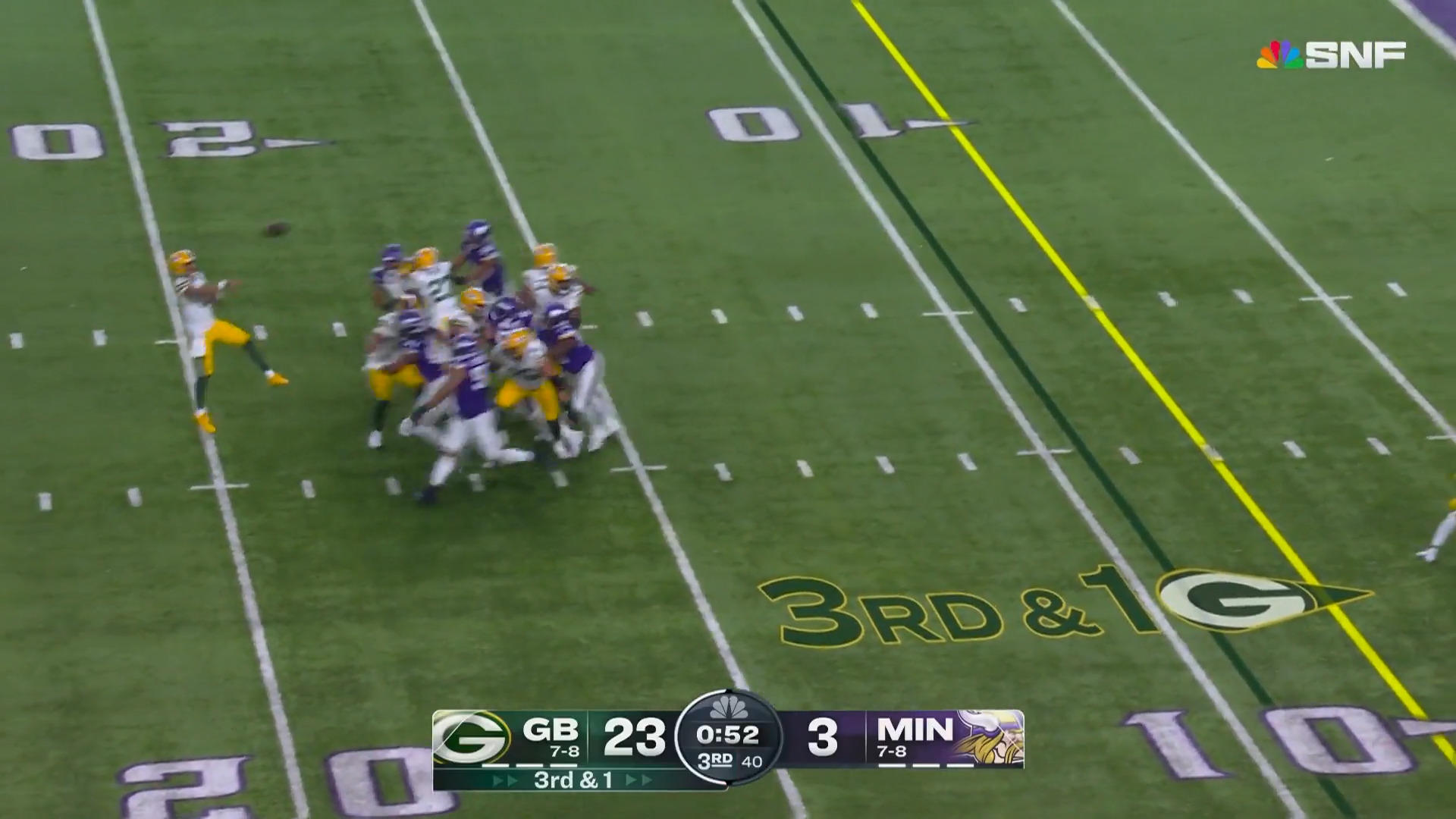 Los Packers humillan a los Vikings Love con tres pases de touchdown