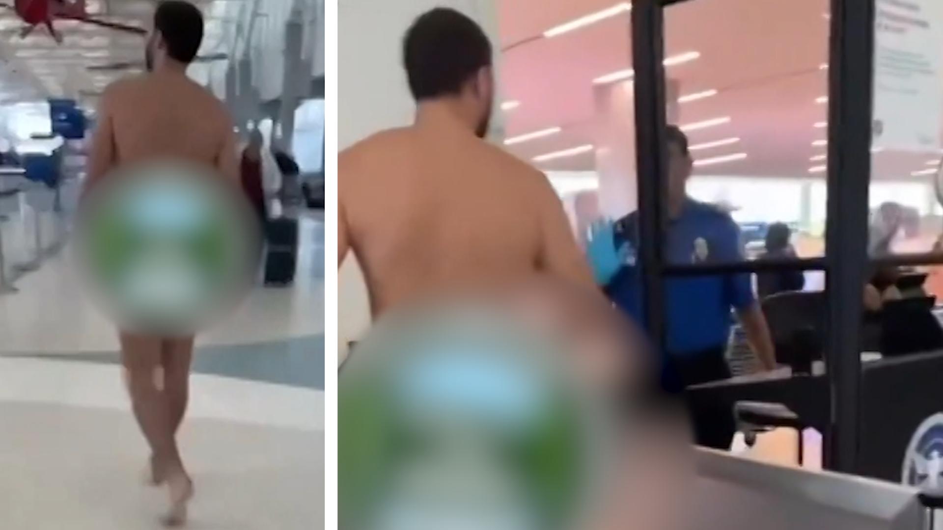 Entblößter Mann (36) sorgt für Chaos am Flughafen Florida Bizarre Nackt-Show