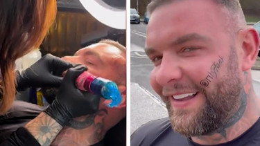 OnlyFans-Tattoo im Gesicht?! Mit diesem Fake-Schriftzug schockt