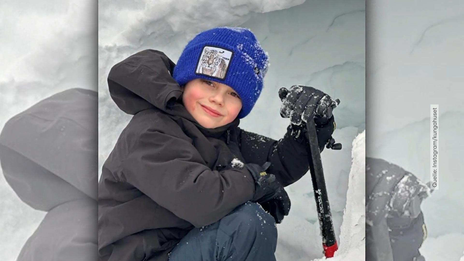 Il principe Oscar di Svezia compie otto anni!  Compleanno ragazzo nella neve