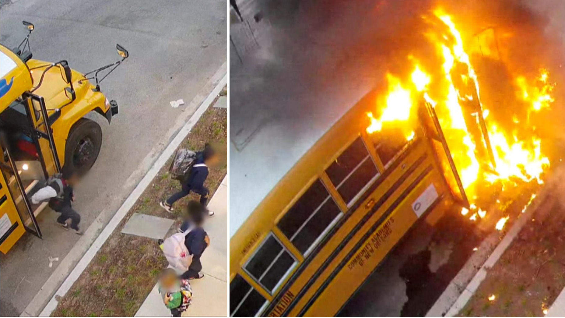 Helden-Fahrerin rettet Kinder vor Inferno Schulbus geht plötzlich in Flammen auf!
