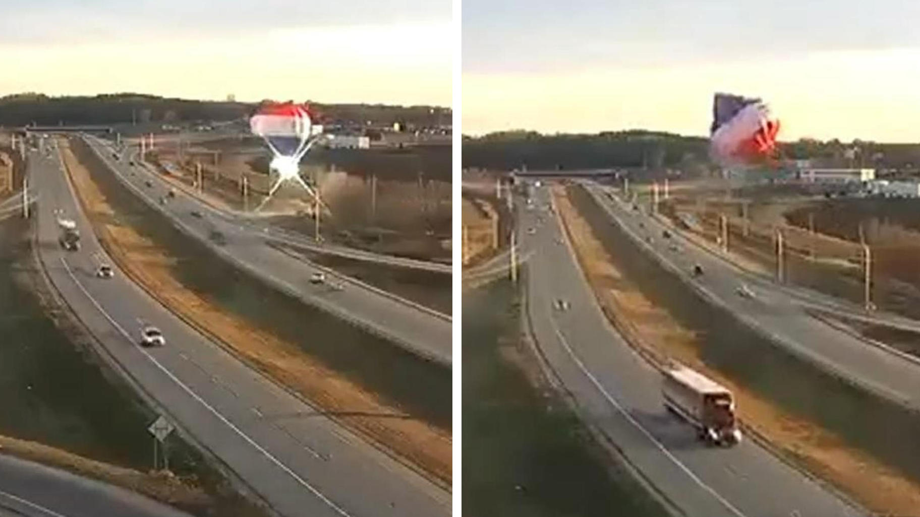 Heißluftballon kracht in Stromleitung Traum-Event wird zum Horror-Flug!