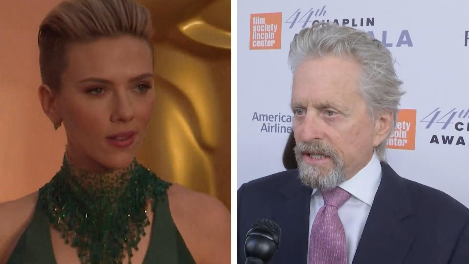 Scarlett Johansson und Michael Douglas haben etwas gemeinsam.  Sind die Hollywoodstars verwandt?