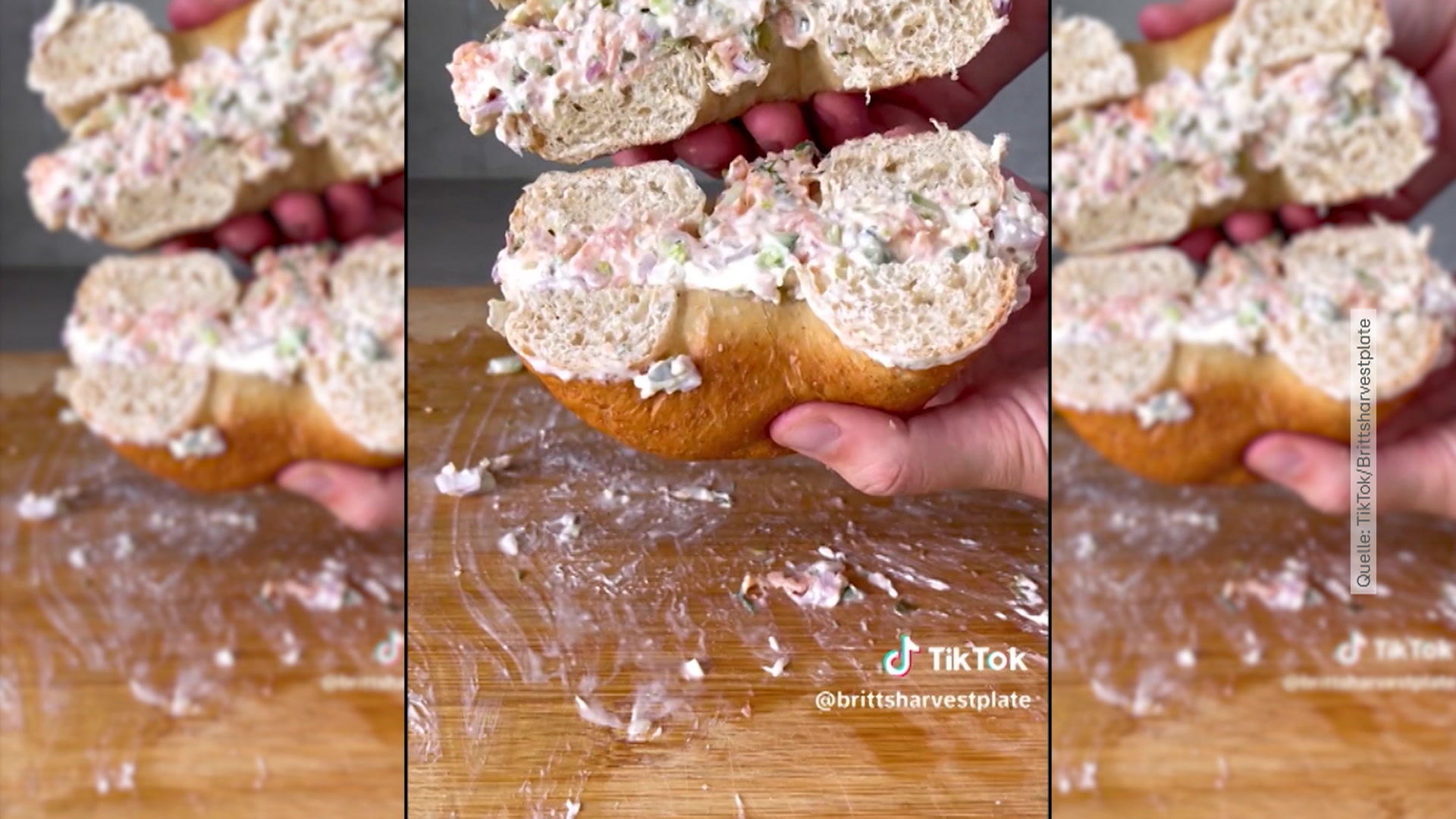 È semplicissimo preparare un panino con baguette tagliata in stile TikTok