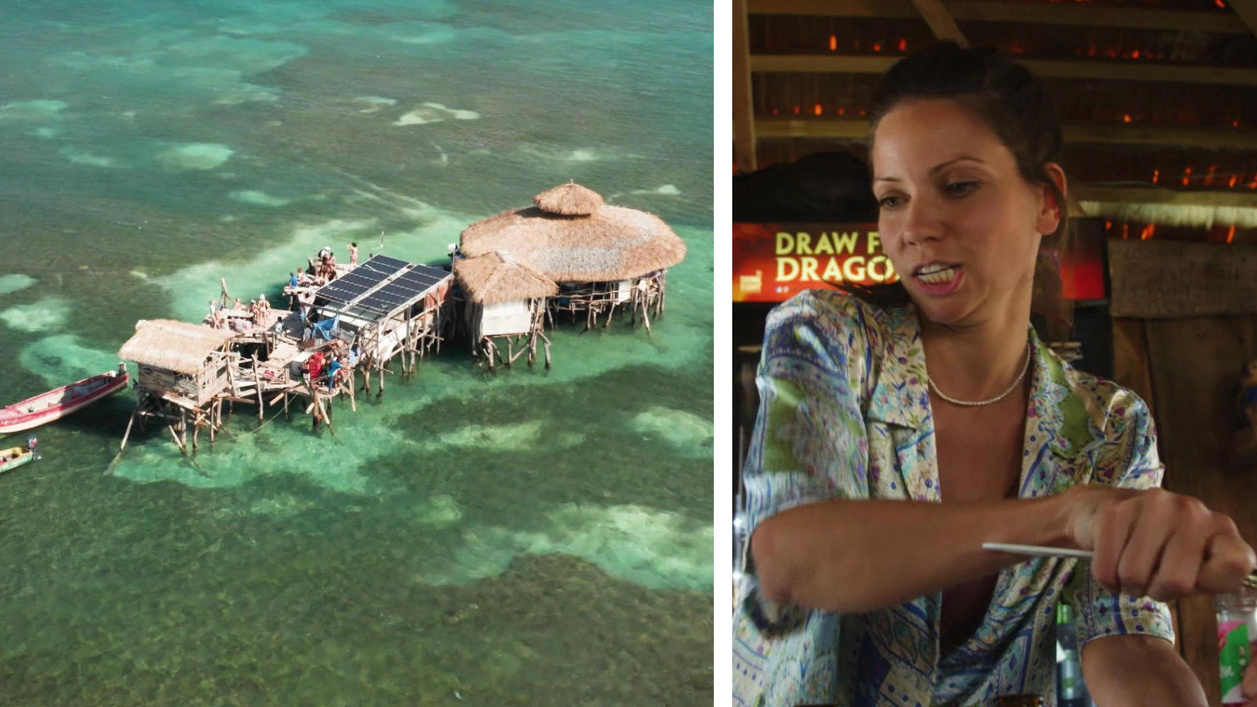 Reporterin Johanna packt in schwimmender Bar mit an Arbeiten im Urlaubsparadies