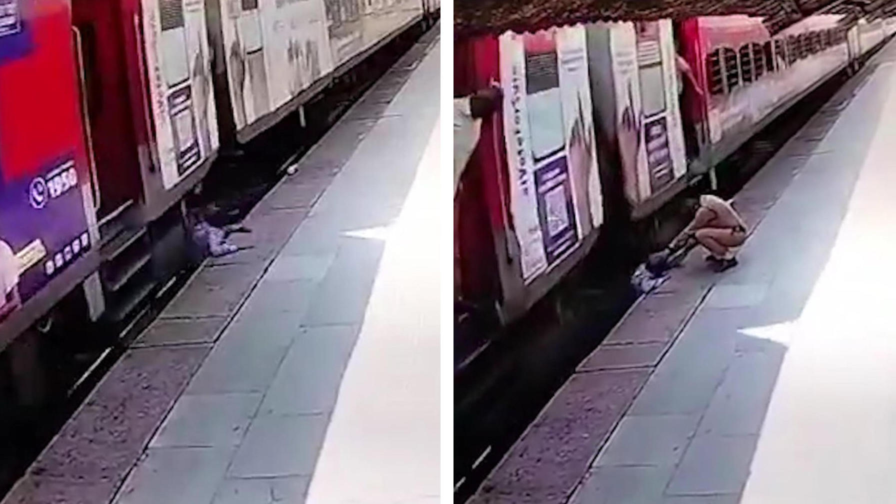 Mann will Zug erwischen - und stolpert ins Gleisbett Horror-Tritt in die Tiefe