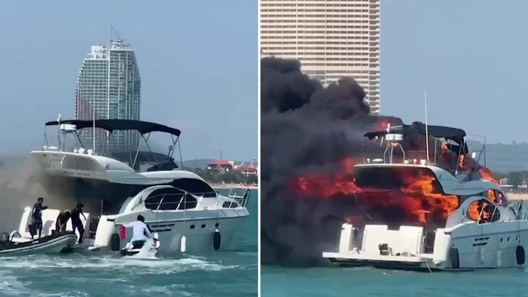 Luxus-Yacht geht in Flammen auf Kurz nach Reparatur!